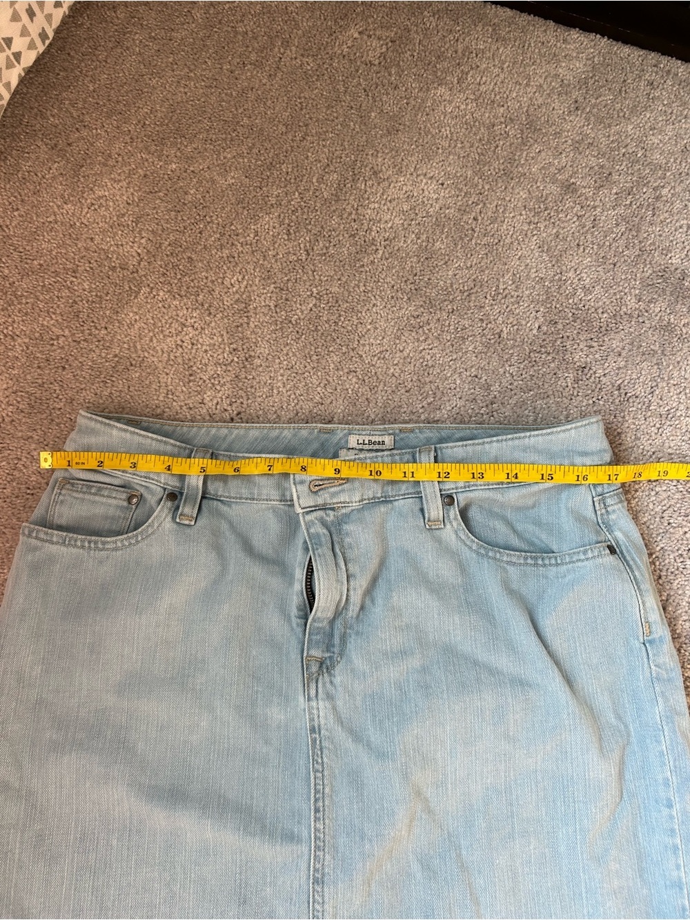 L.L. Bean Light wash Blue Denim Mini Skirt favorite fit - Picture 4 of 5